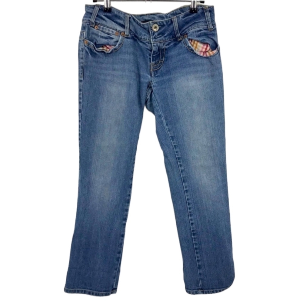 American Eagle Stretch Plaid Pocket Jeans size 6